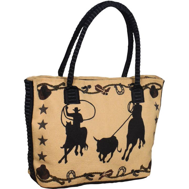 El Paso Saddleblanket - Wholesale Tote Bag - Women's - Cotton Stencil Purse- Team Roper