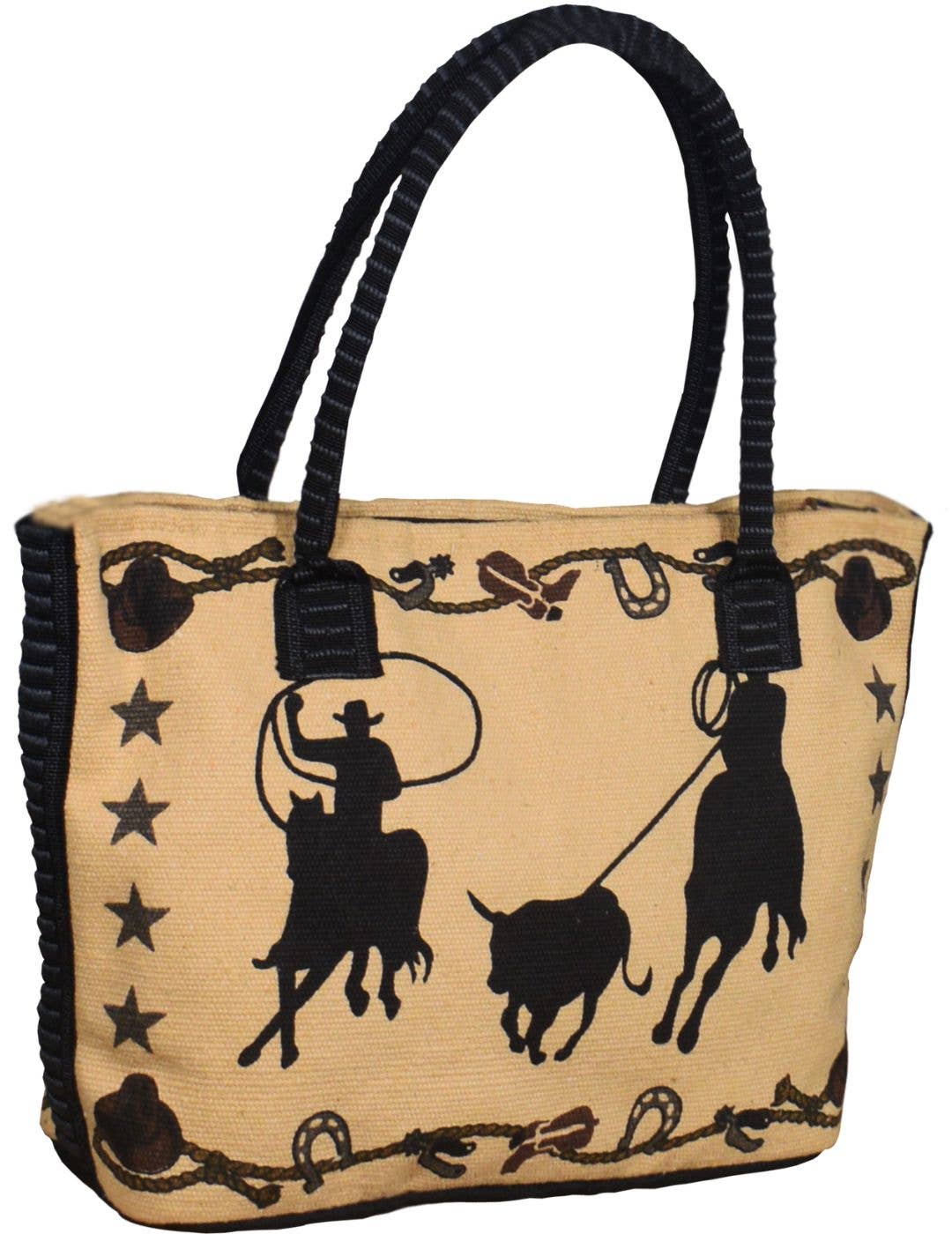 El Paso Saddleblanket - Vendita all'ingrosso Borsa tote - Donna - Borsa in Cotone con Stencil - Team Roper