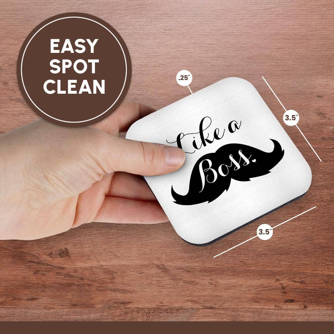 3dRose - Wholesale Coasters - 3dRose, Like a Boss Mustache, Coaster13