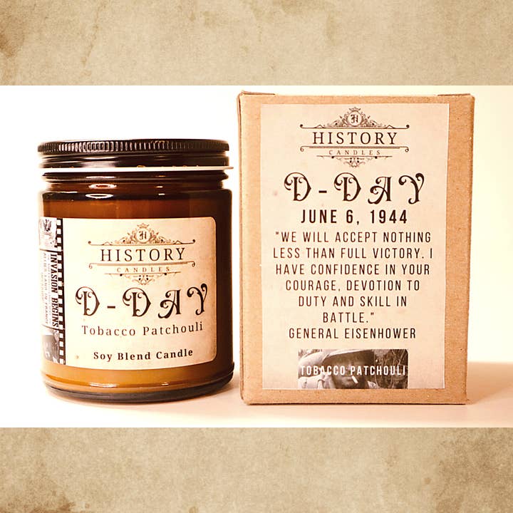 History Candles - Wholesale Jar/Filled Candle - D-DAY Candle | History Candle | World War 2 Candle1