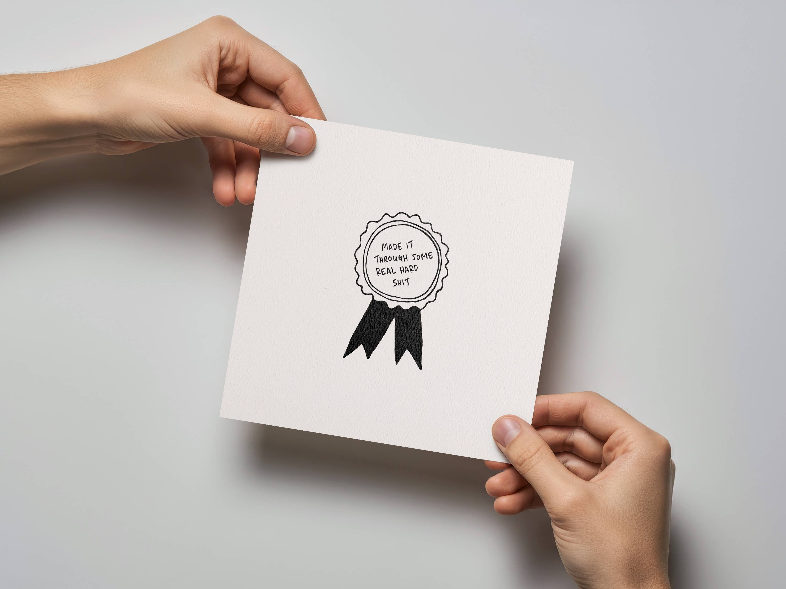 Kwohtations - Wholesale Sympathy Card - Made It Through Some Real Hard Shit Medal Sympathy Card2