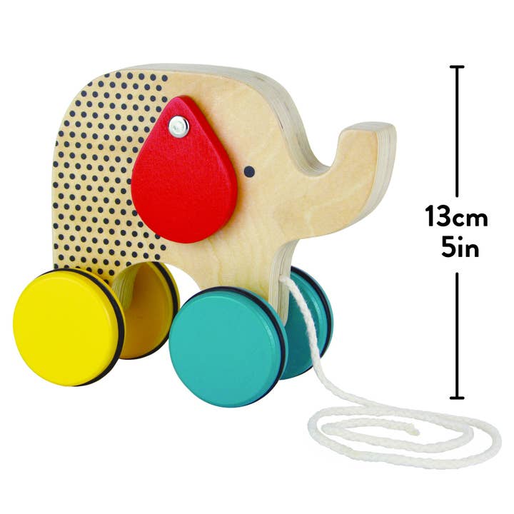 Chronicle Books - Wholesale Wood Toy - Kids - Wooden Jumbo Jumping Elephant Pull Toy3