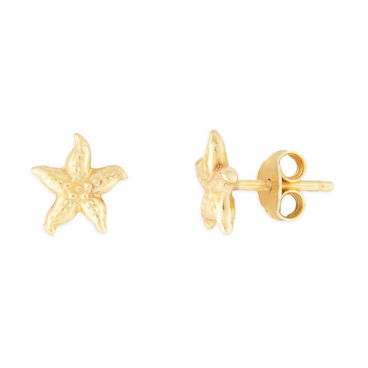 STARFISH STUDS GOUD voor wholesale door fyb jewelry