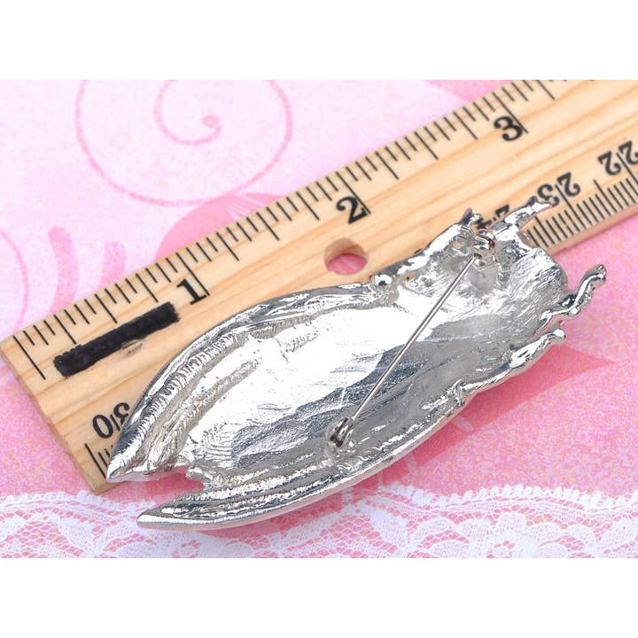 AK Brand - Wholesale Brooch - Light Pink Big Cicada Bug Insect Brooch Pin2