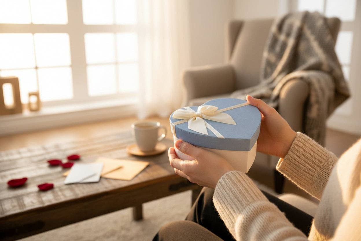 Emartbuy - Wholesale Gift box - Luxury Heart Shaped White/Blue Gift Box - Single (Sizes Available)3