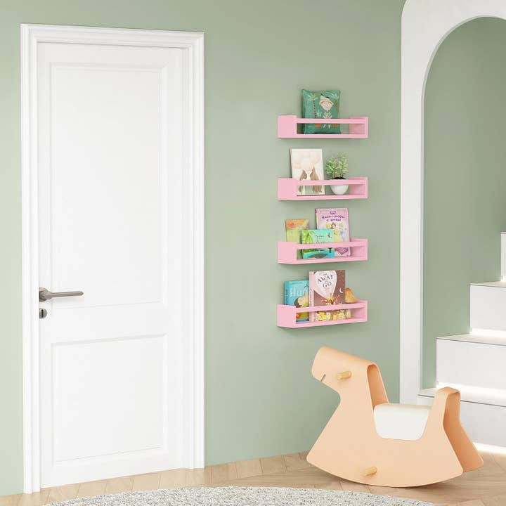 Pink Floating Shelves for Wall, Aesthetic Kids Bookshelf for wholesale on Faire