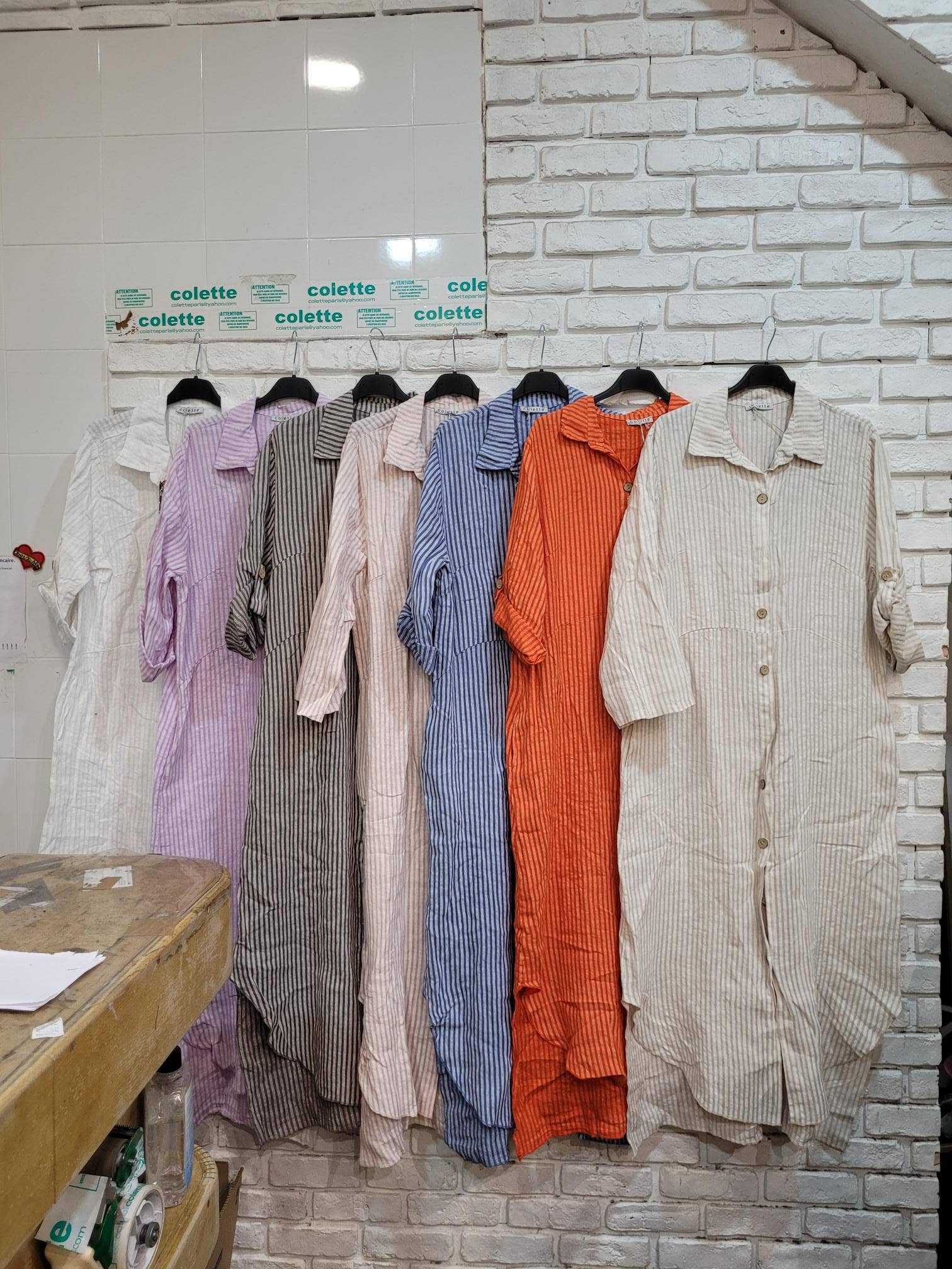 la maison des fibres naturelles - Wholesale Dress - Women's - 821275 100% linen shirt dress made in Italy10