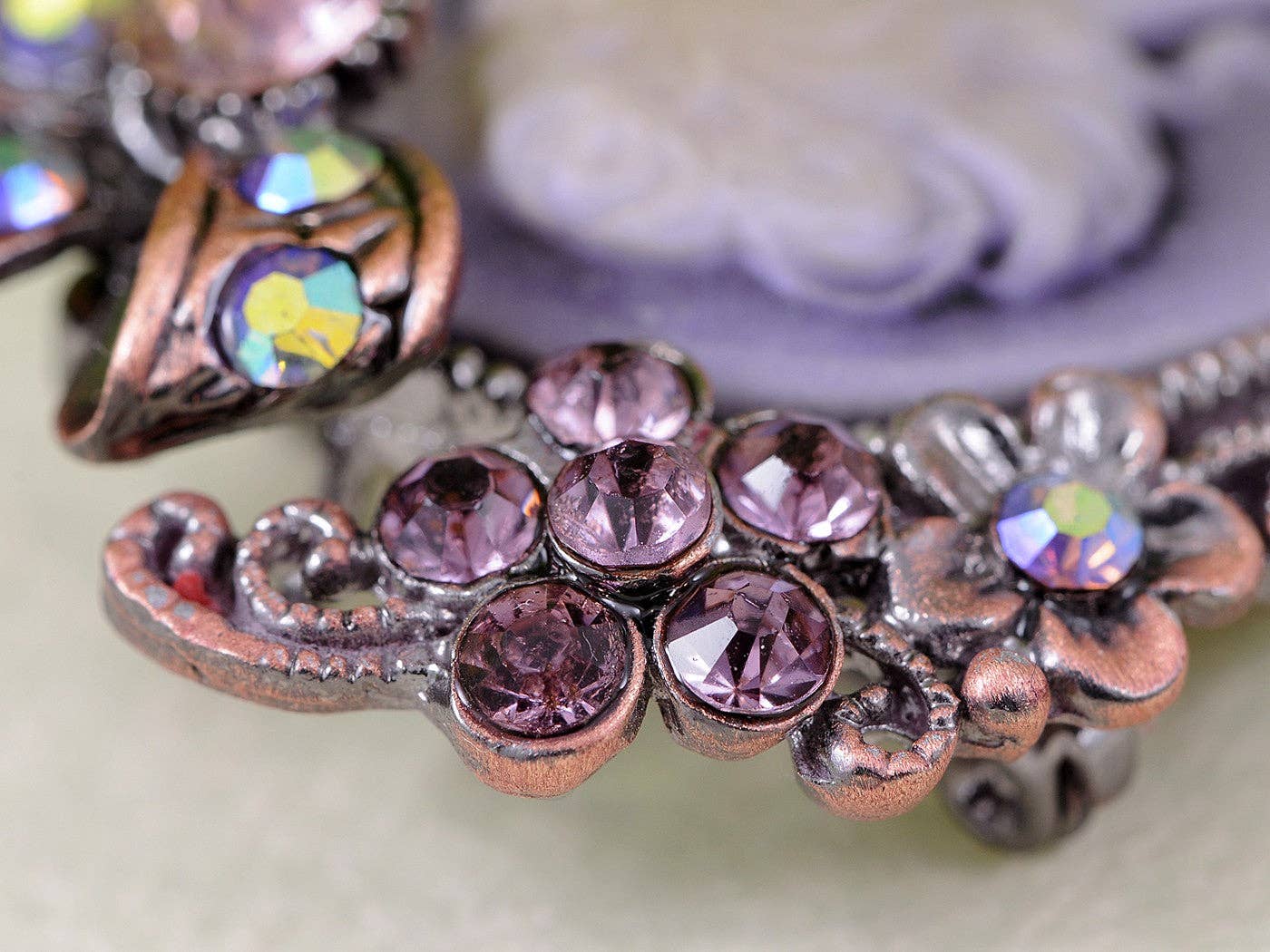 AK Brand - Wholesale Brooch - Vintage Victorian Cameo Brooch Maiden Flower Ribbon Bow14