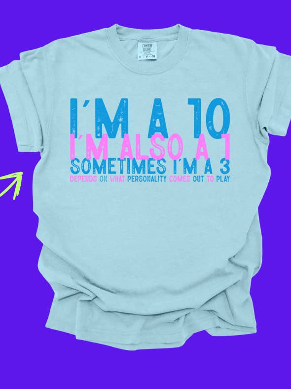 Jag är en 10, också en 1, också en 3 tee för wholesale av ID Apparel