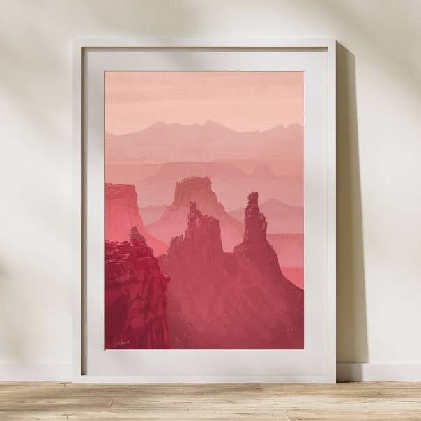Pink Mesas 1 Print for wholesale by Julie Annette Studios