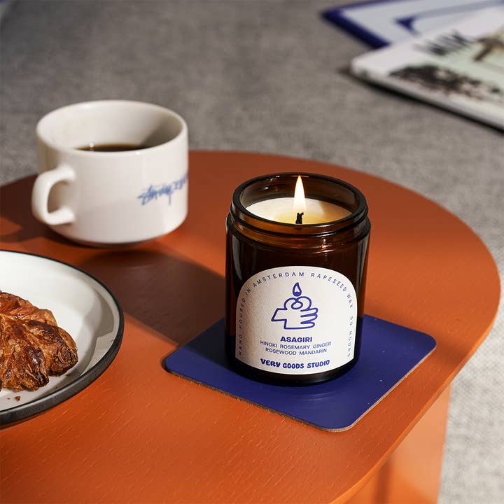 Very Goods Studio - Wholesale Jar/Filled Candle - ASAGIRI  / 170 ml / 45-50 Hours Amber Glass Jars