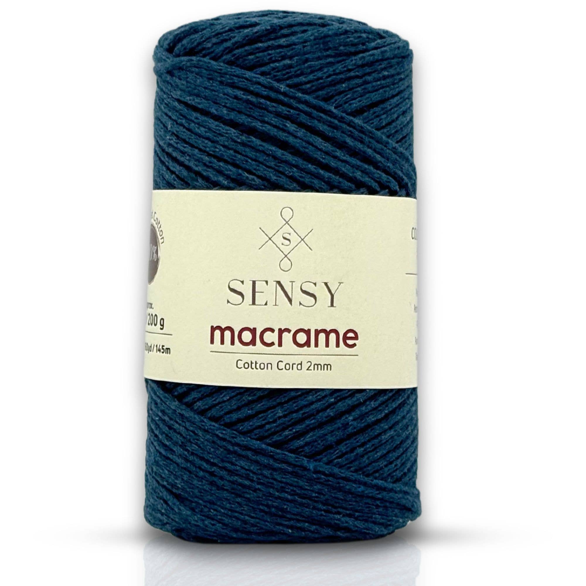 Sensy - Wholesale Yarn - Sensy Premium 2mm - 160 yards 100% Recycled Cotton Macrame Cord18