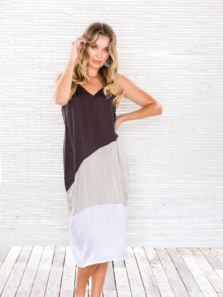 SURI Splice Dress with Voile Lining for wholesale by Anannasa Lifestyle