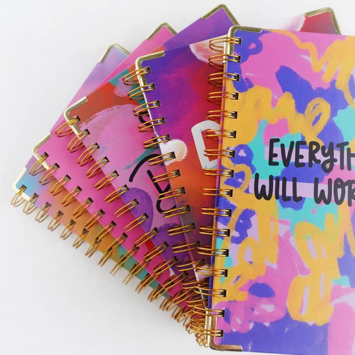 Pretty Peacock Paperie - Women's Empowerment - Wholesale Journal/Diary - Everything Will Work Out Hardcover Spiral Journal3