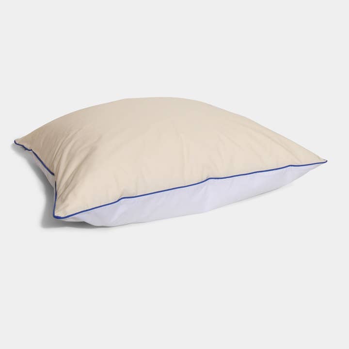 Funda de almohada de percal de algodón - Crema y Blanco para venta al por mayor de HOMEHAGEN