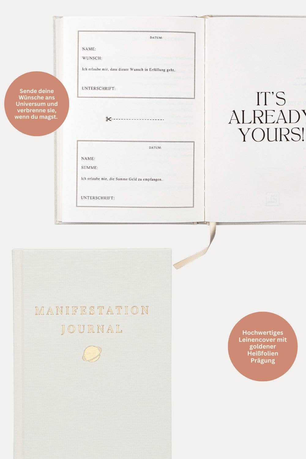sand THE LIFE BARN Manifestation Journal English for wholesale on Faire11
