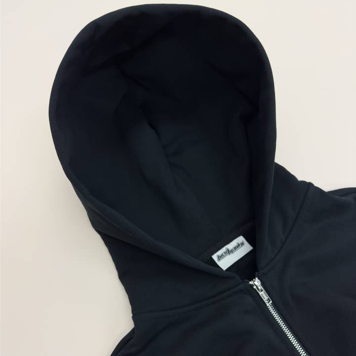 Lucidblanks.com - Wholesale Hoodie - Unisex - 600 GSM 'Black' Zip-Up Hoodie1