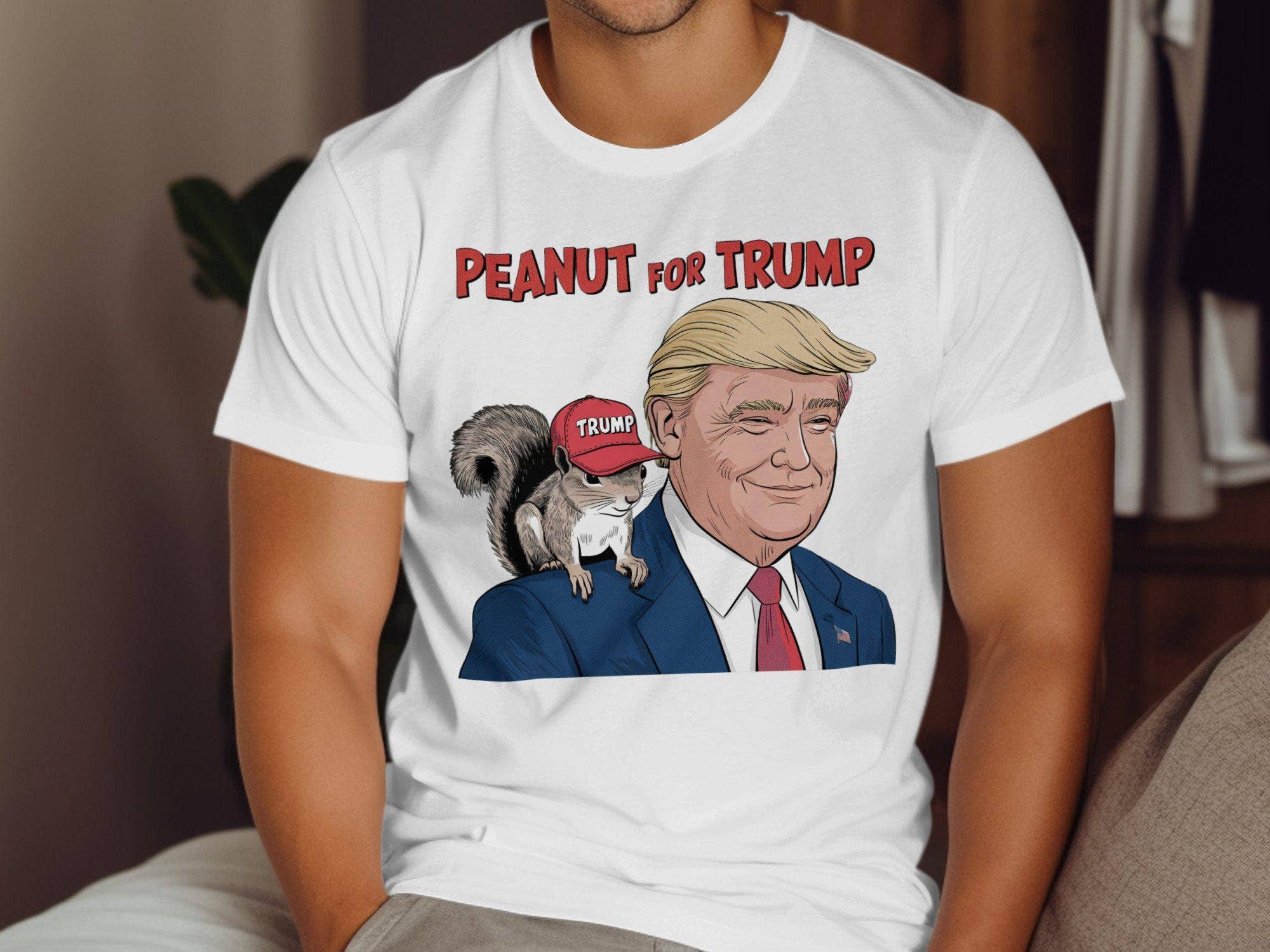 NVC Ecommerce LLC – wholesale T-shirt (graphic) – women's – Peanut The Squirrel For Trump Shirt, Funny Squirrel Sweater 1