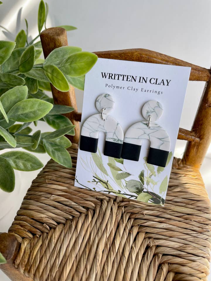 Howlite + Black Arch Dangles for wholesale by Written In Clay