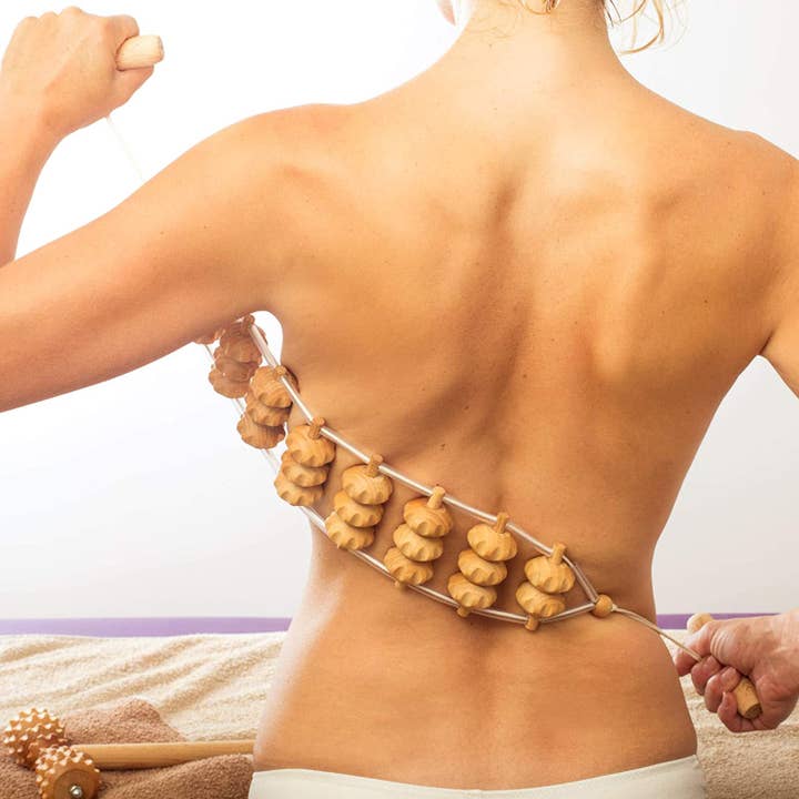 Tuuli GmbH – wholesale Body massager – Wooden Back Massager Roller Massage Tool Rope 120 cm