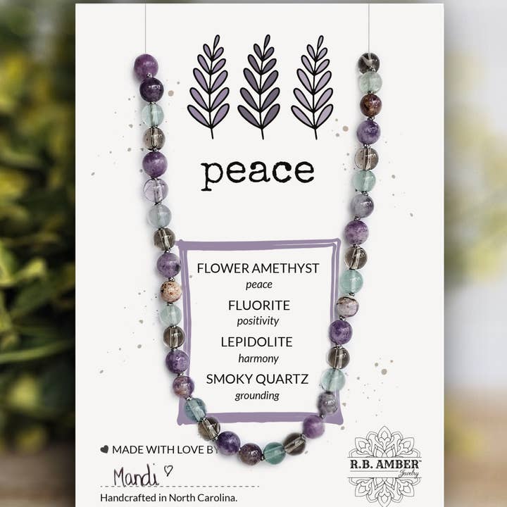 Collar de Piedras Preciosas de Intención de Paz para venta al por mayor de R.B. Amber Jewelry