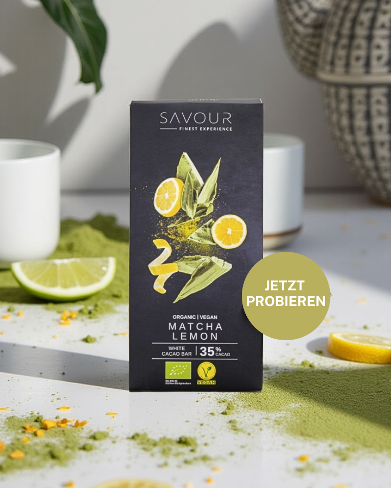 SAVOUR - Wholesale Chocolate - White chocolate with matcha & lemon | Organic, vegan1