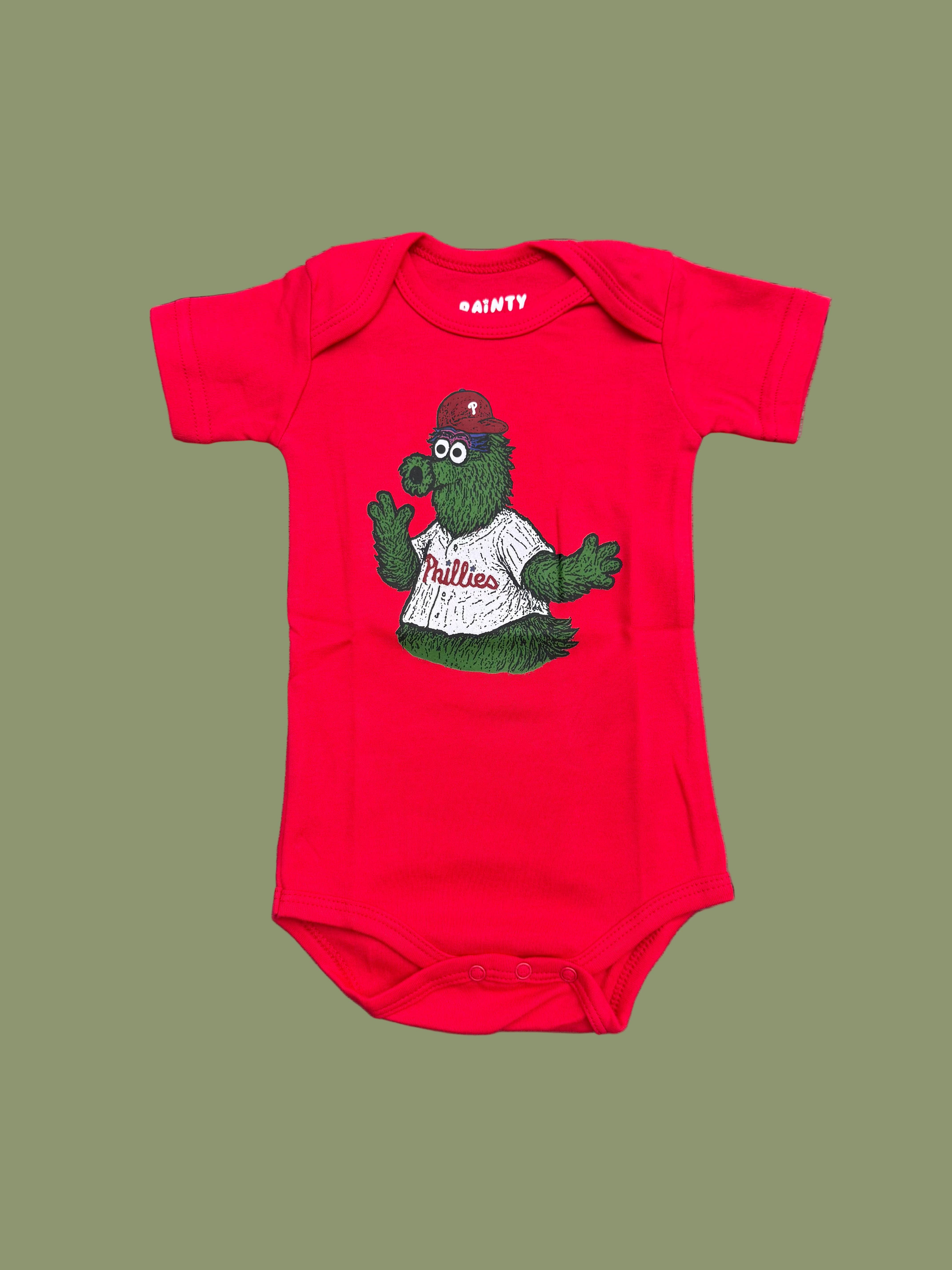 Dainty Studios - Wholesale Onesie - Kids - Phillie Phanatic Inspired, Philadelphia Sports Mascot Onesie