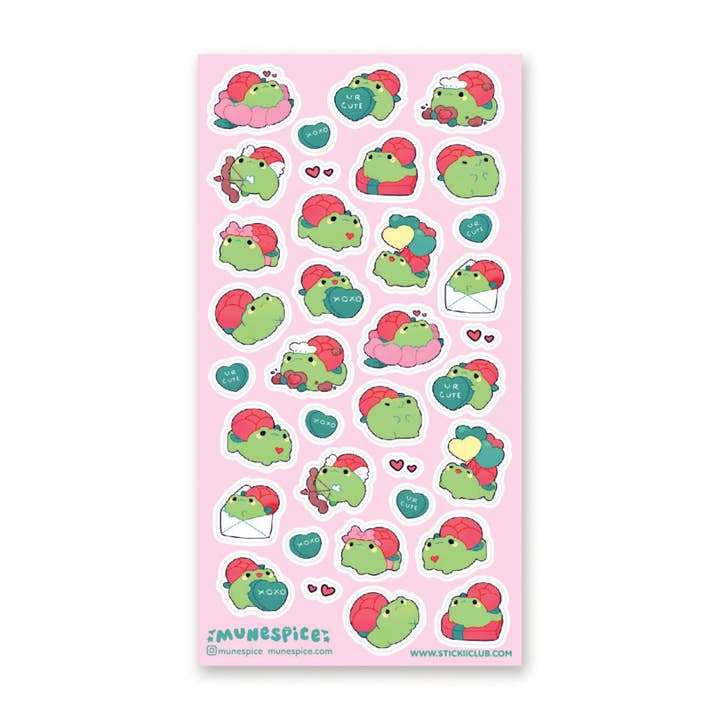 STICKII - Wholesale Sticker - Froggy Valentine Sticker Sheet