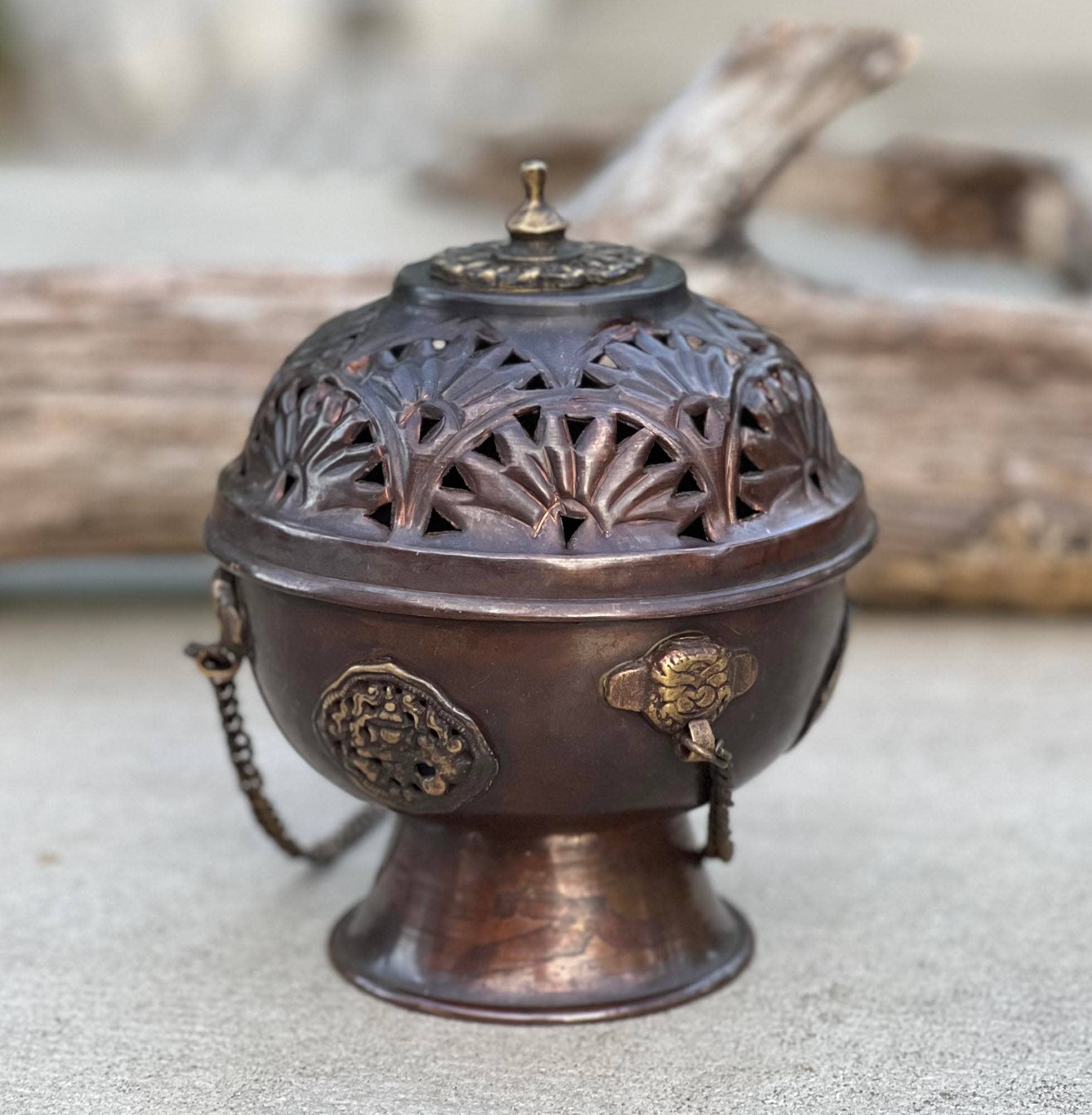 Lungta Imports – Engroshandel Røgelsesholder – Tibetansk ophængt røgelsebrænder til kegler og kulharpiks5