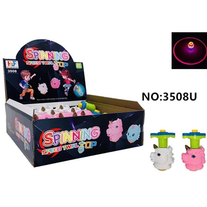 Toyarina – Brinquedo Fidget - Crianças por atacado – Spinner de unicórnio com luz intermitente para crianças