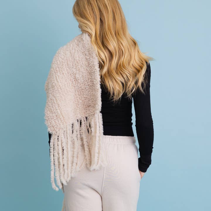 Leto Accessories - Wholesale Scarf - Women's - Ultra Soft Boucle Fringe Blanket Scarf