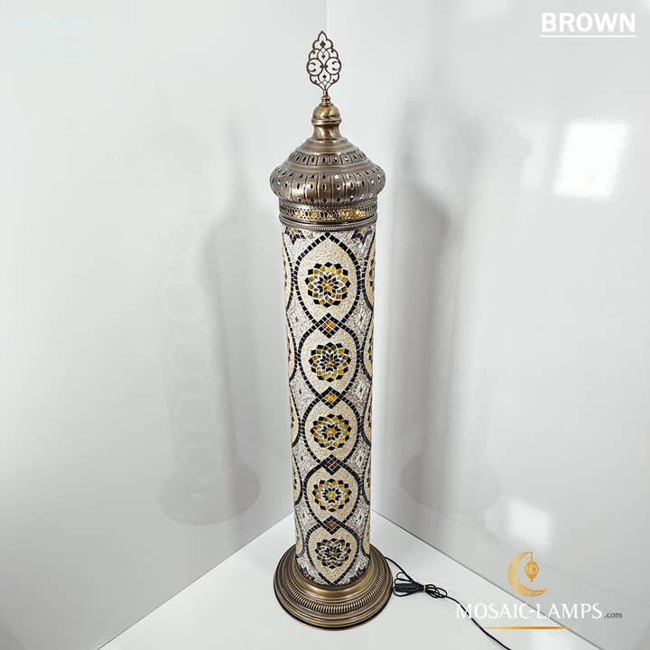 Mosaic Lamps - Wholesale Floor Lamp - 140 cm Turkish Moroccan Authentic Cylinder Mosaic Floor Lamp