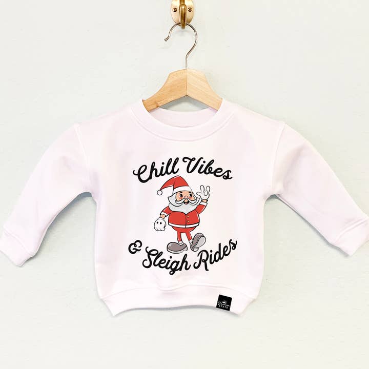 CHILL VIBES & SLEIGH RIDES Santa Boy's Christmas Sweater for wholesale by Sonrise State