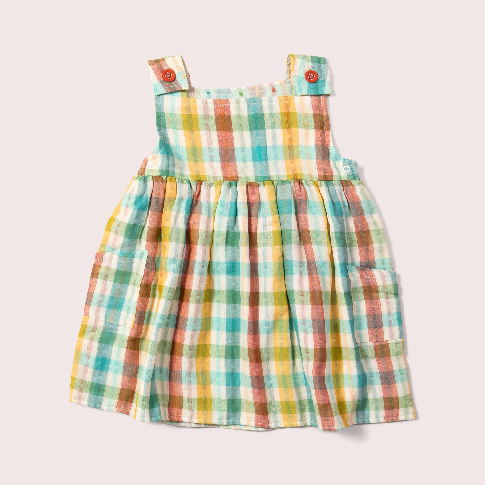 Rainbow Reversible Pinny Dress for wholesale on Faire0