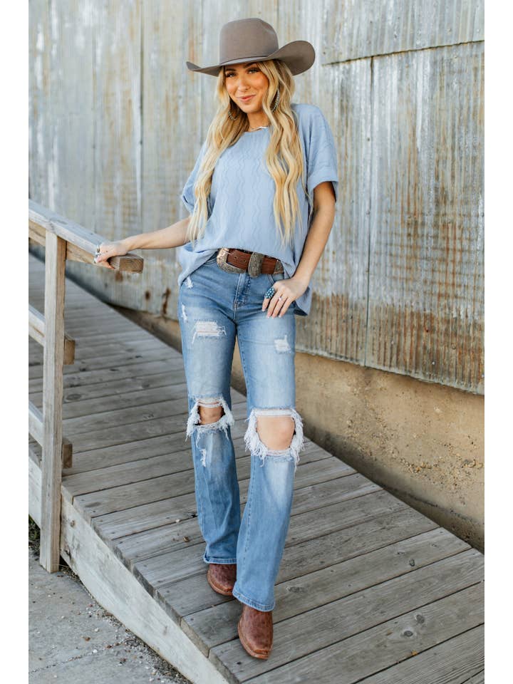 Andrée by Unit - Wholesale Blouse - Women's - Textured Dolman Sleeve Top