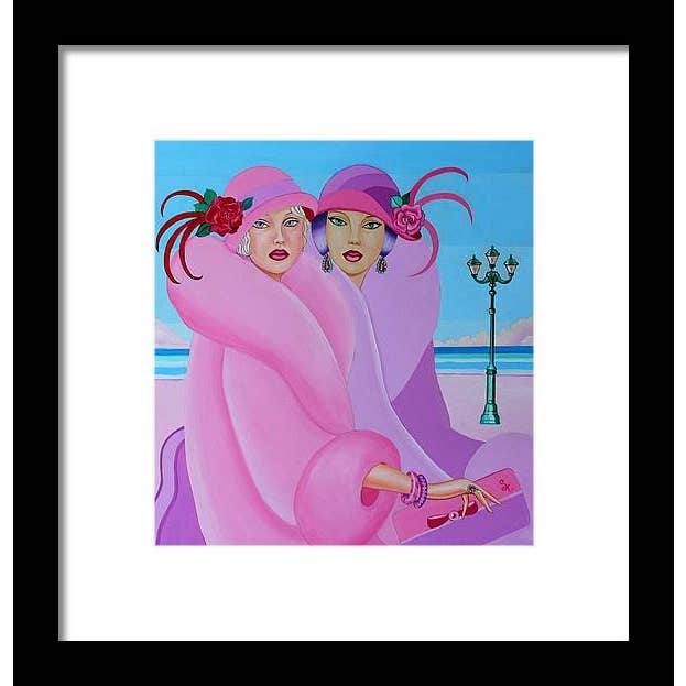 Palm Beach Pink Ladies - Framed Print for wholesale by Sharon Tatem Fashion LLC