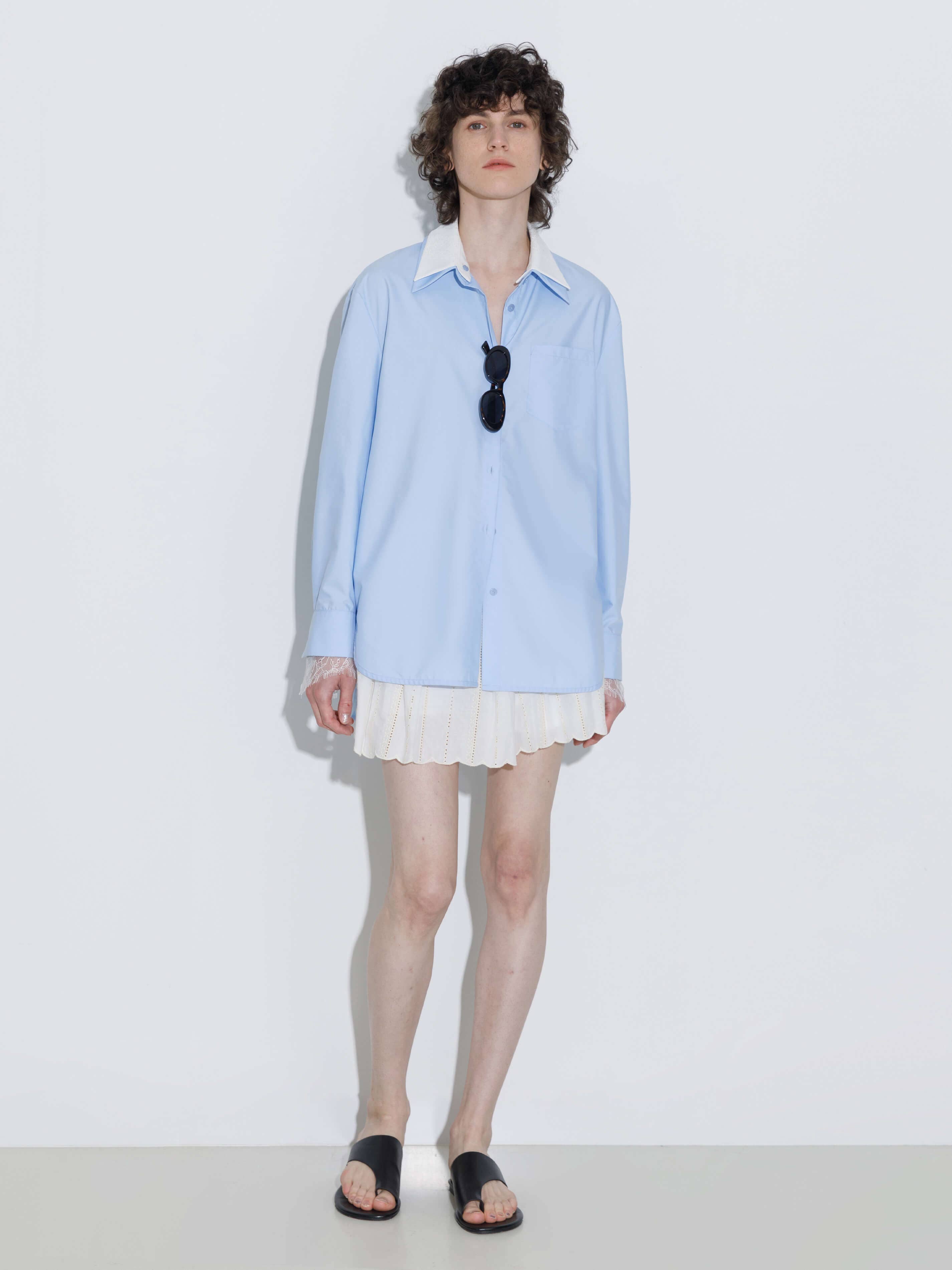 CUBIC - Wholesale Button Down Shirt - Women's - Double Wing Collar Shirt with Detachable Lace Collar10