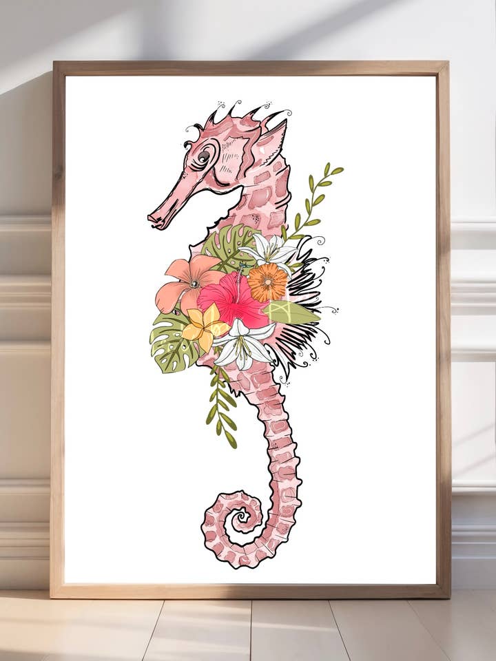 Floral Seahorse for wholesale by Art By Hayle