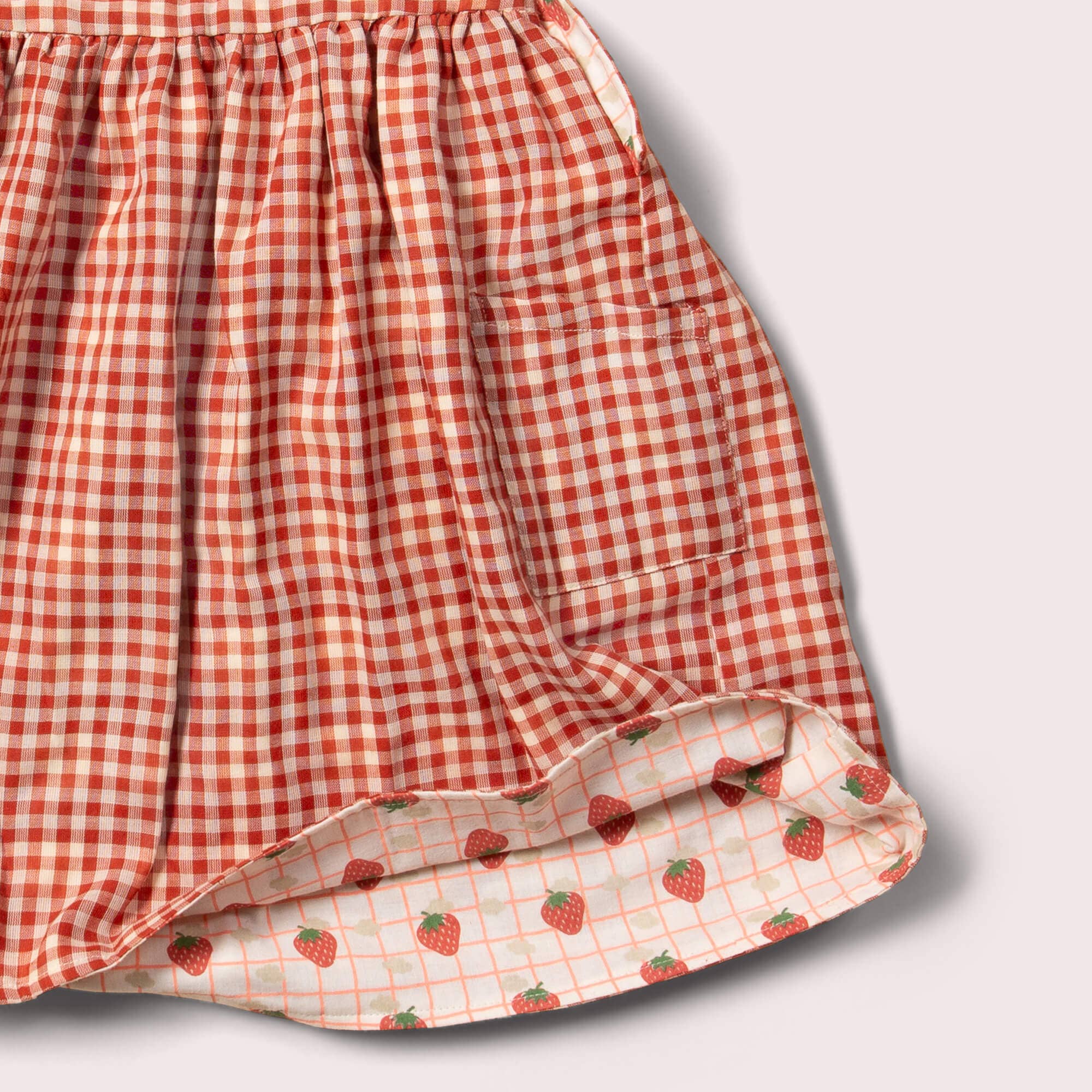 Strawberry Days Reversible Pinny Dress for wholesale on Faire3