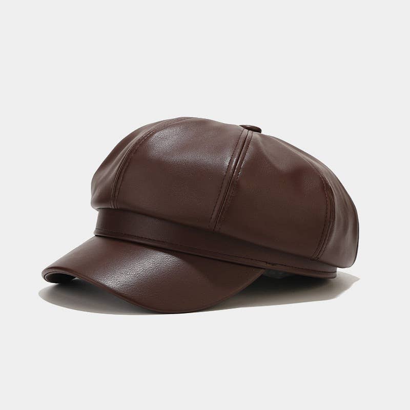 MKS America - Wholesale Newsboy/Schoolboy Hat - Unisex - Retro PU Newsboy Cap with British Street Style5