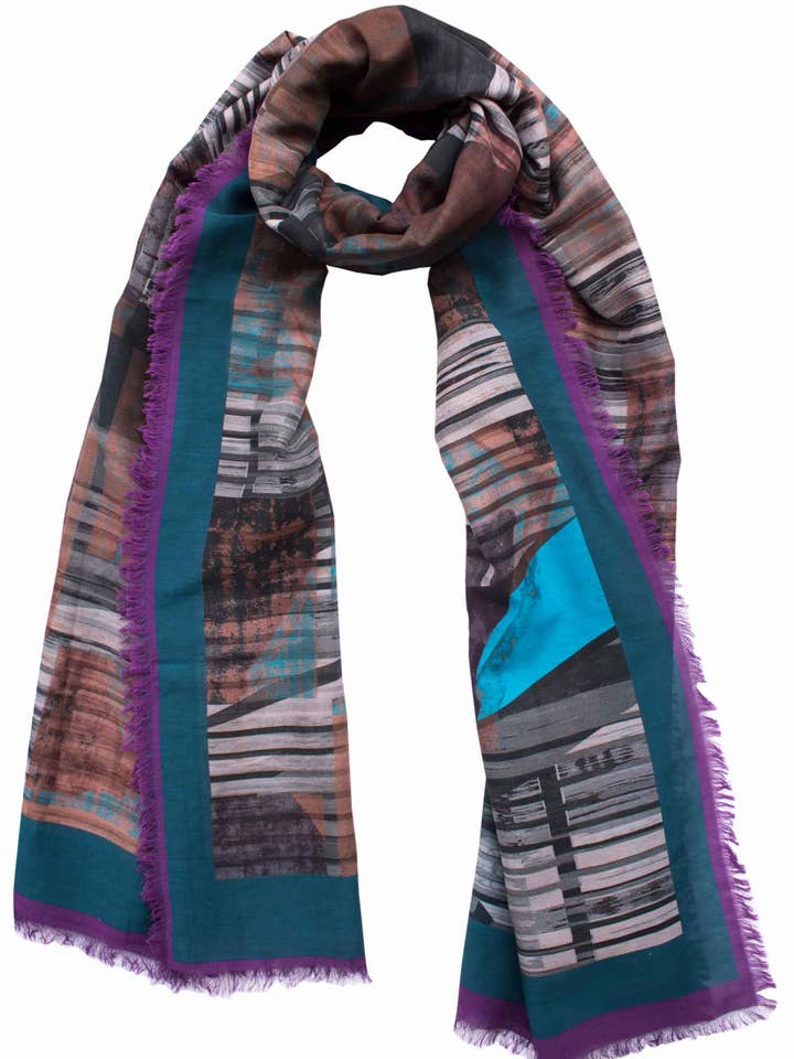 Silk/Cotton "Highline Checks" Stola 200x140 cm for wholesale by EditionMichel