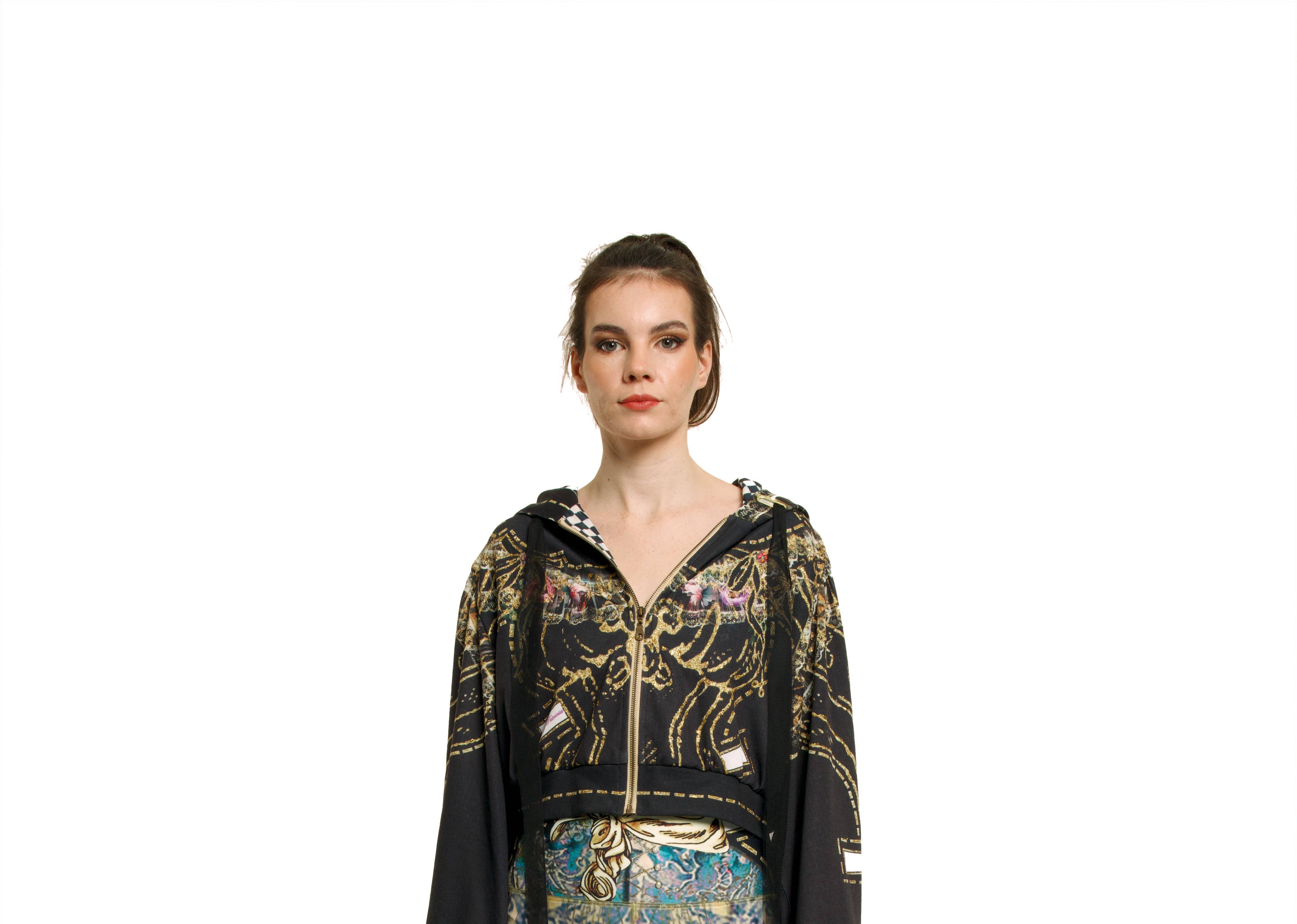 Multi color Black Hoodie Puff - Paper Dolls for wholesale on Faire1