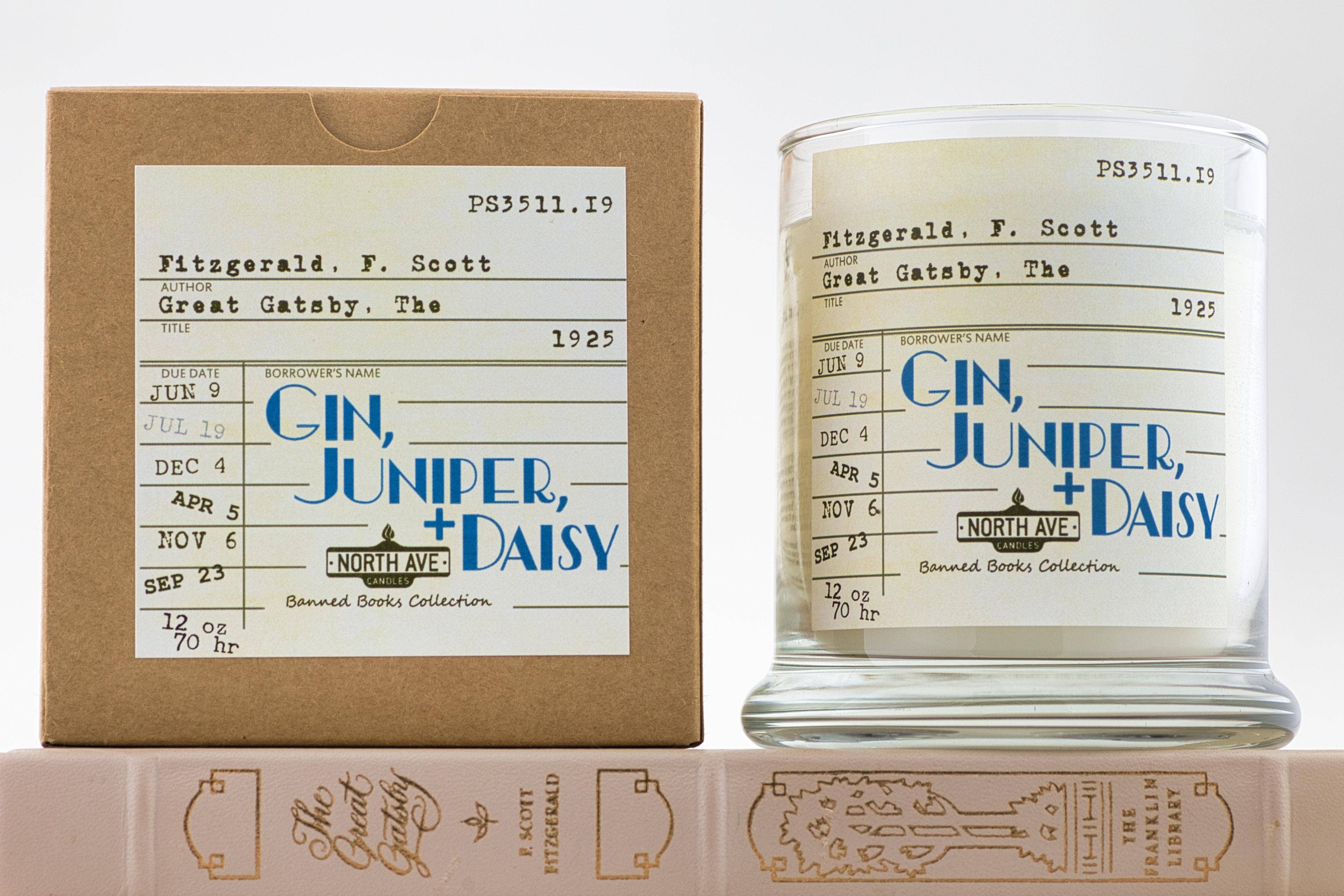 North Ave Candles - Wholesale Jar/Filled Candle - Banned Book Candle / The Great Gatsby / Book Lover Gift0