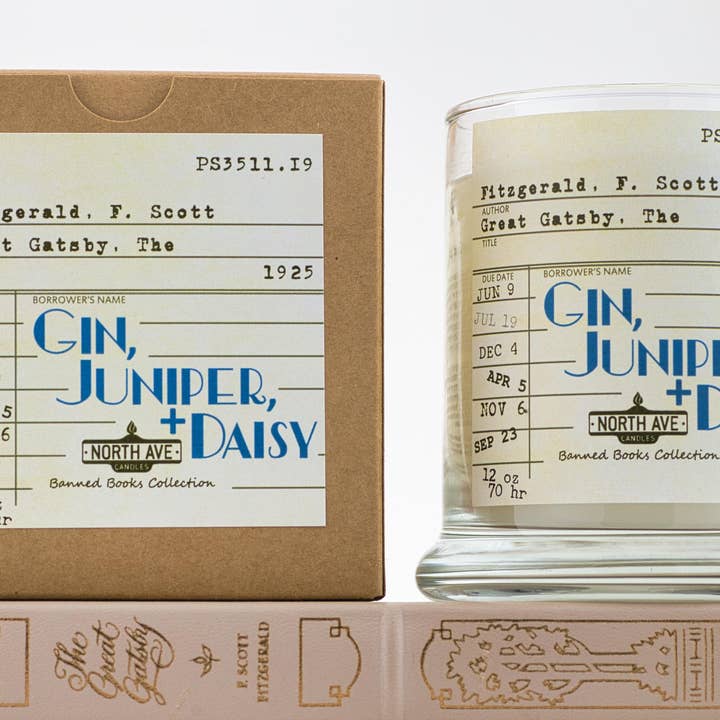 North Ave Candles - Wholesale Jar/Filled Candle - Banned Book Candle / The Great Gatsby / Book Lover Gift