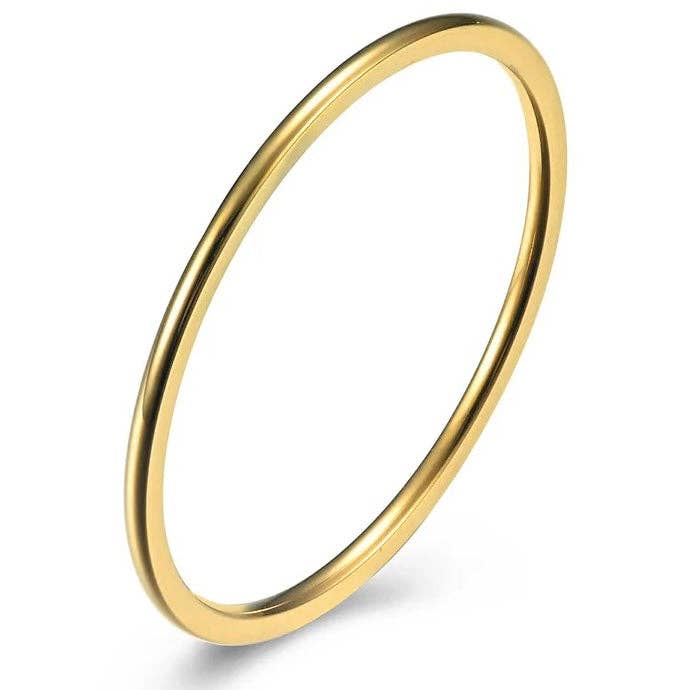 Anillo apilable de oro de 14K y 1 mm de ancho para venta al por mayor de ella cases