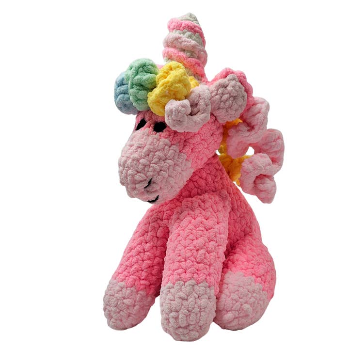 Handgefertigtes Einhorn Kuscheltier Baby Geschenk | Plüschtier Geschenk für Kleinkinder für den Großhandel von The Wonky Woolins