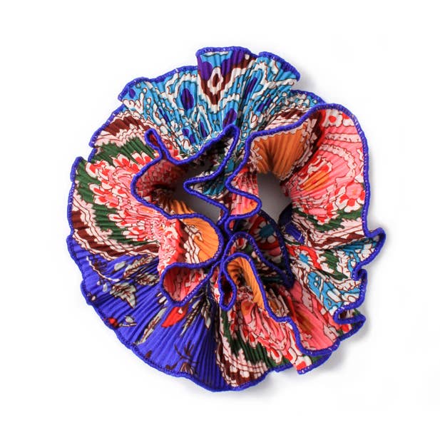Inca UK - Wholesale Scrunchie - Women's - Extra Large - Double layered block print ribbed scrunchie