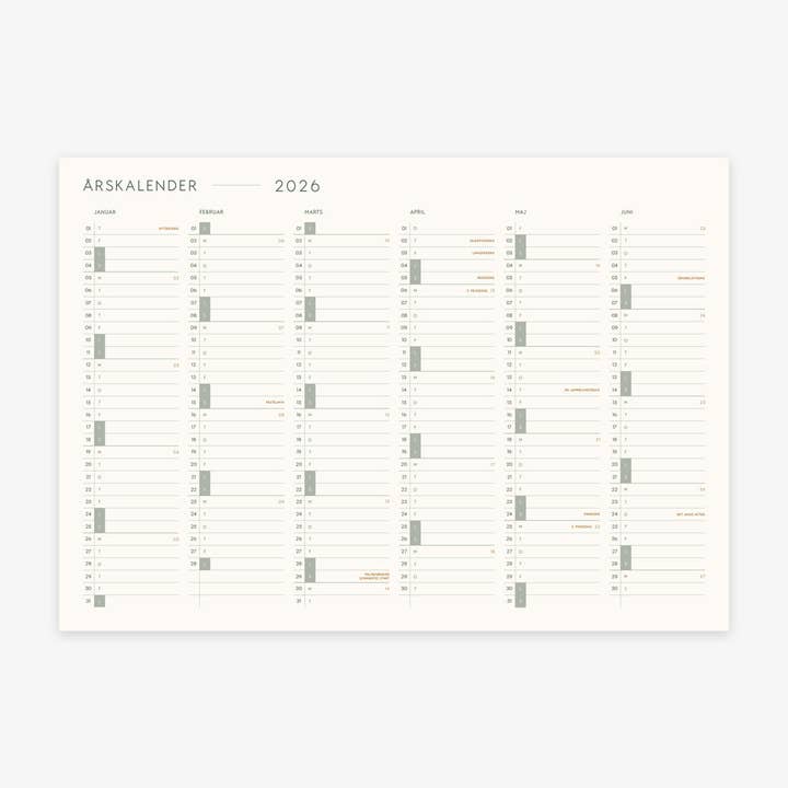 2026 A3 Kalender (DANISH) for wholesale by Kartotek Copenhagen