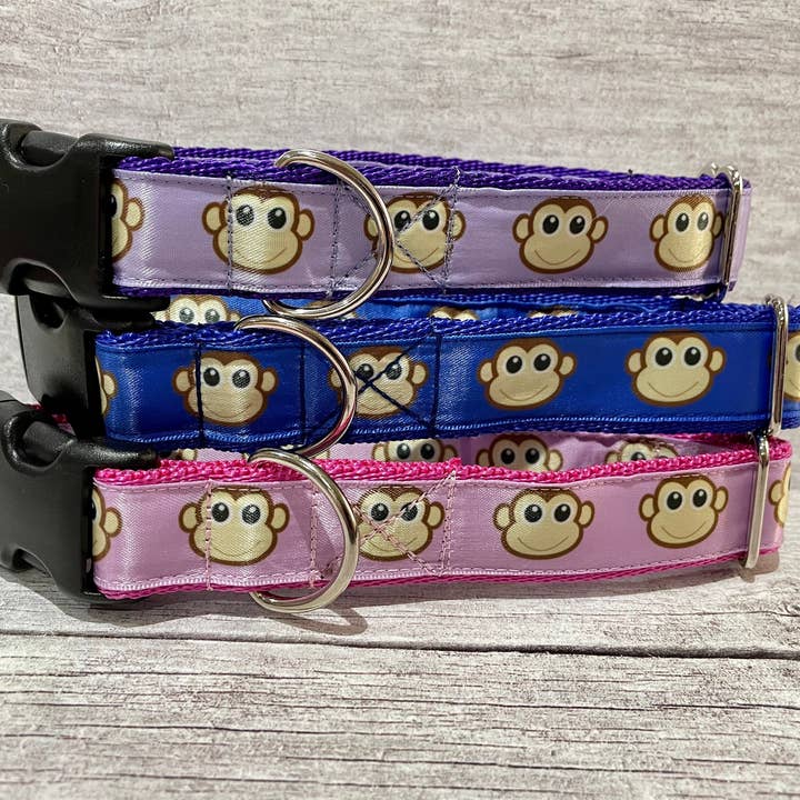 Monkey ansikte djur djungel tema band valp hund krage för wholesale av Dottie's Pet Boutique