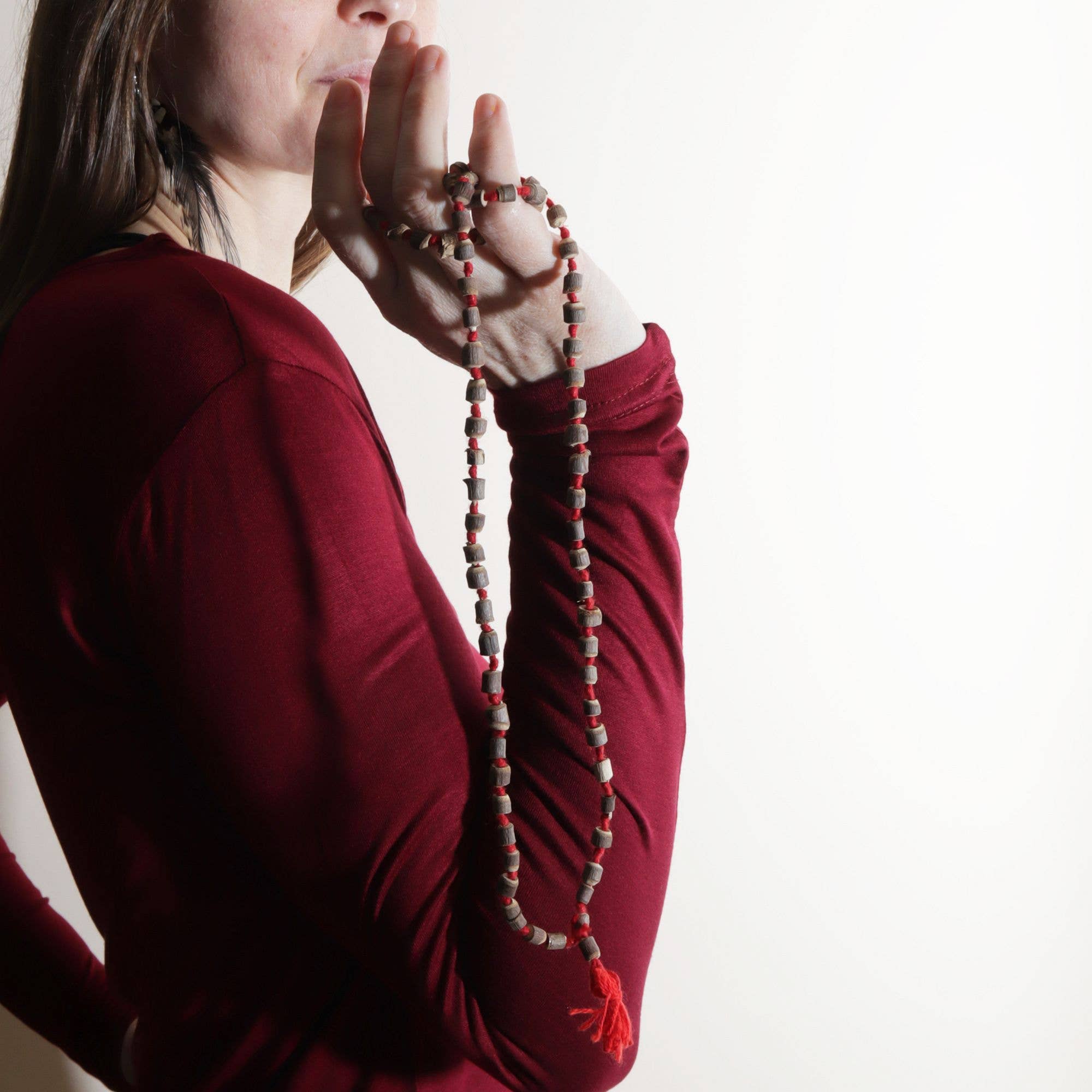 Tribal Trade GmbH - Wholesale Bib Necklace - Prayer chain cylinder wooden beads brown necklace mala necklace7